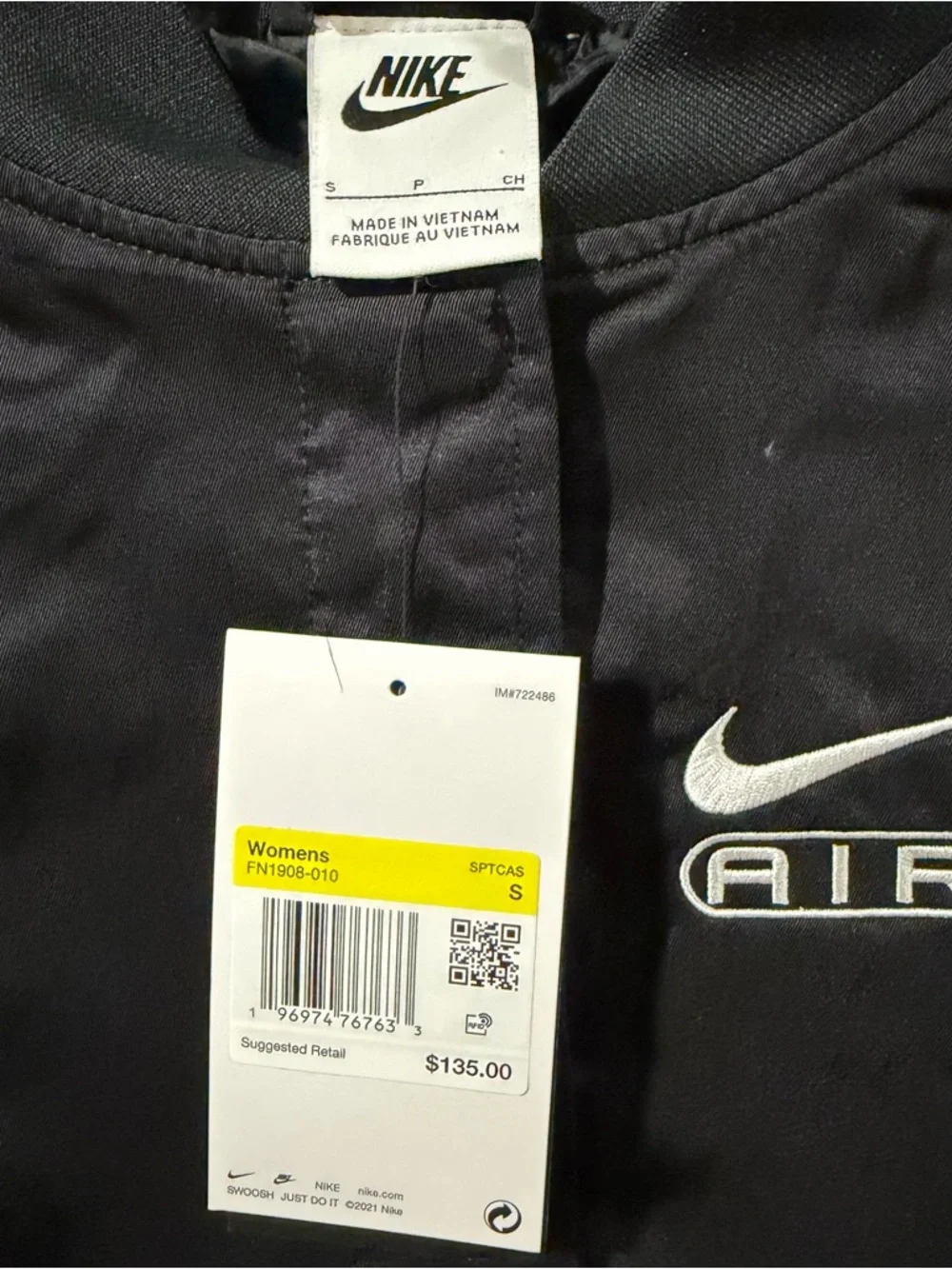 Nike Air Black Oversized Woven Bomber Jacket [FN1908-010] Women's Sz Small $135 - Picture 6 of 11
